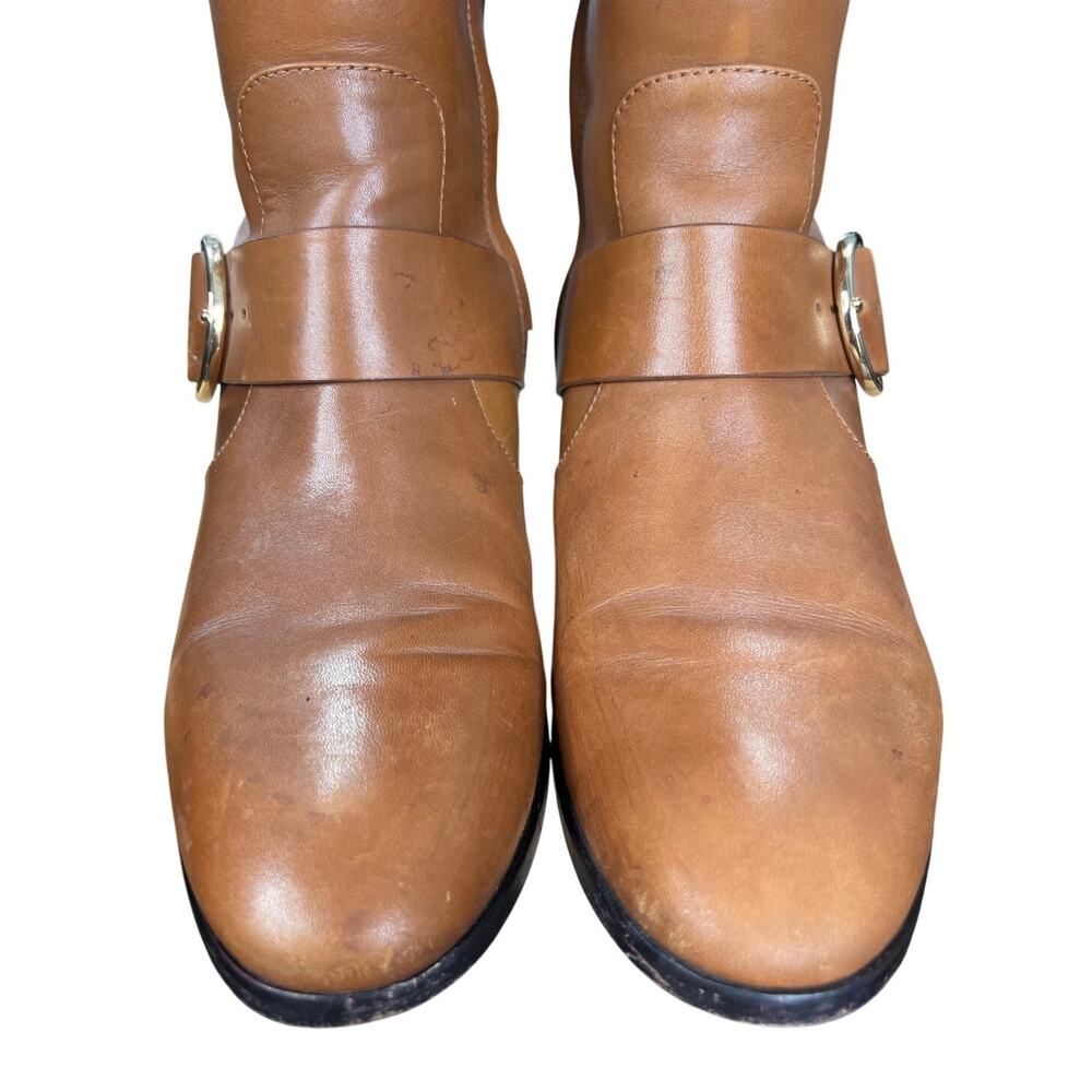 Tory Burch Women’s Sofia Brown Leather Riding Boots Size US 8 - Picture 8 of 10
